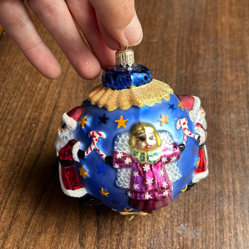 CHRISTOPHER RADKO Petite Circle Of Cheer Christmas Ornament Santa